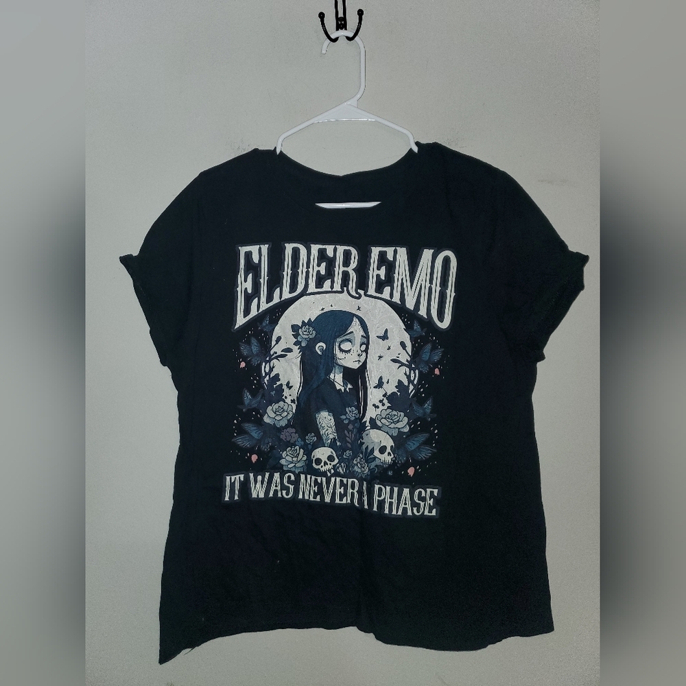 Hot Topic Black Elder Emo Graphic Tee